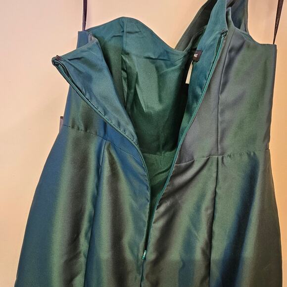 Alfred Sung Green One Shoulder Satin Gown Size 8R NWT Holidays Party Prom Event - Picture 5 of 11